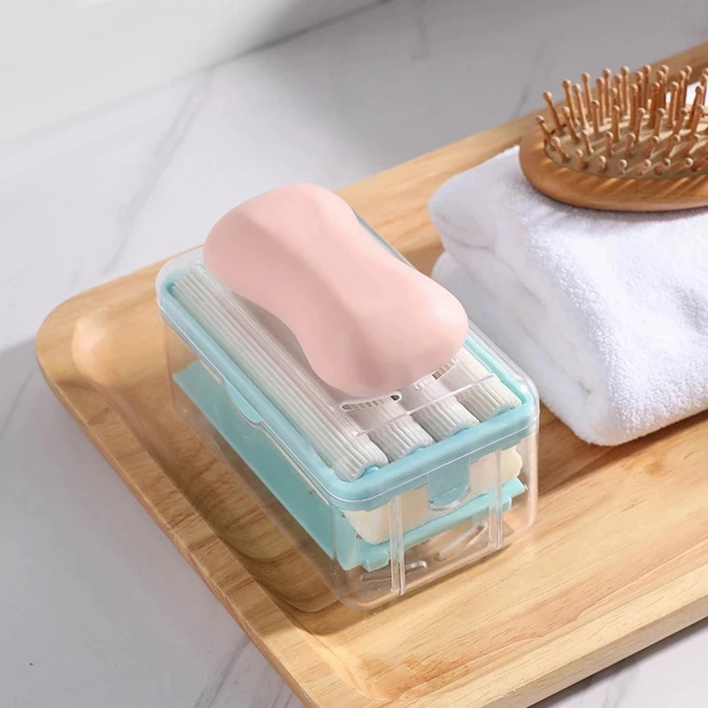 Hand Rub-free Foaming Soap Box Bathroom Drain Tray Travel Wash Clothes Get Blisters Container Multifunctional Portable Soap Dish