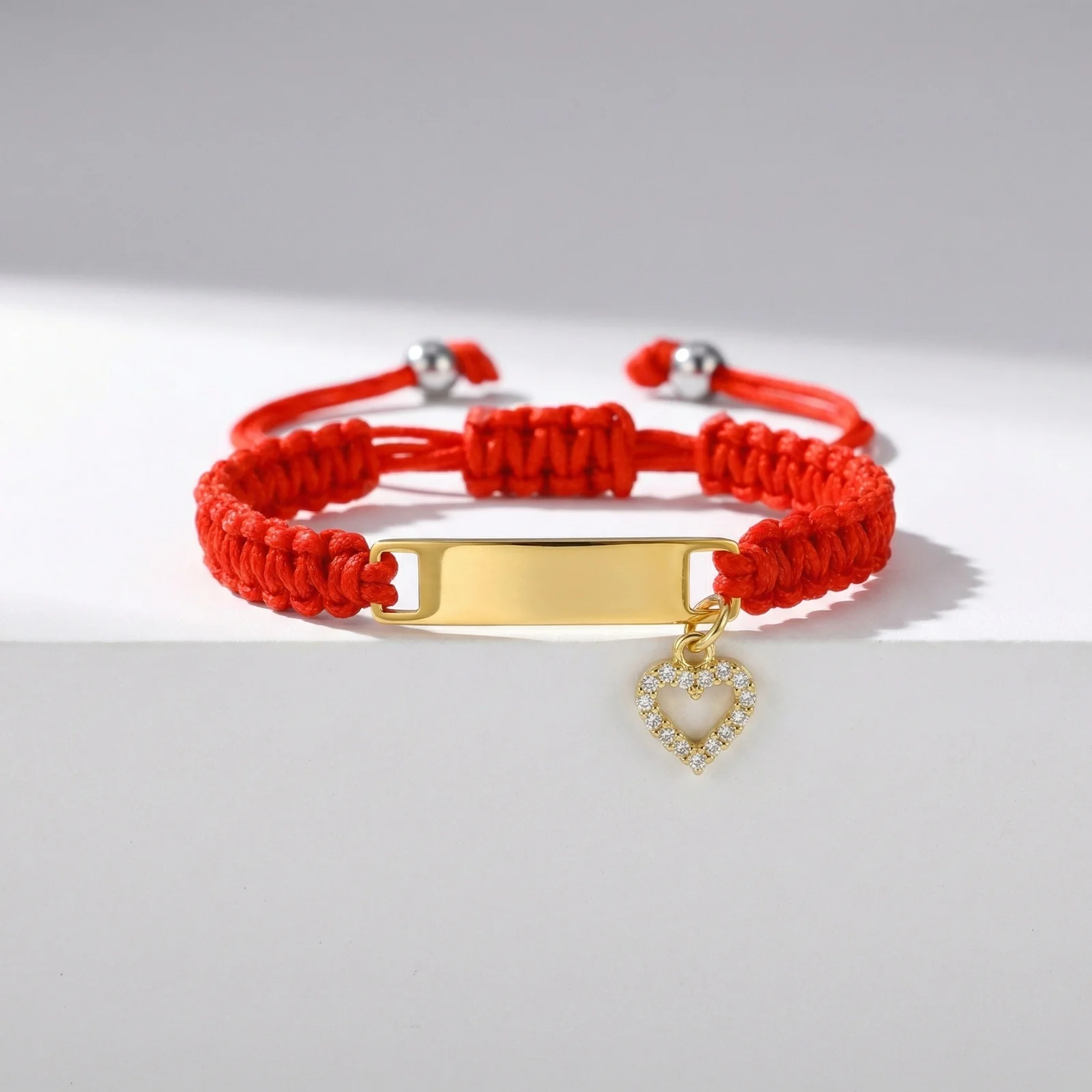 Dainty Heart Shape Zircon Pendant Customized Bracelet for Women Baby, Braided & Chain Bracelets, Customized Name Jewelry Gift