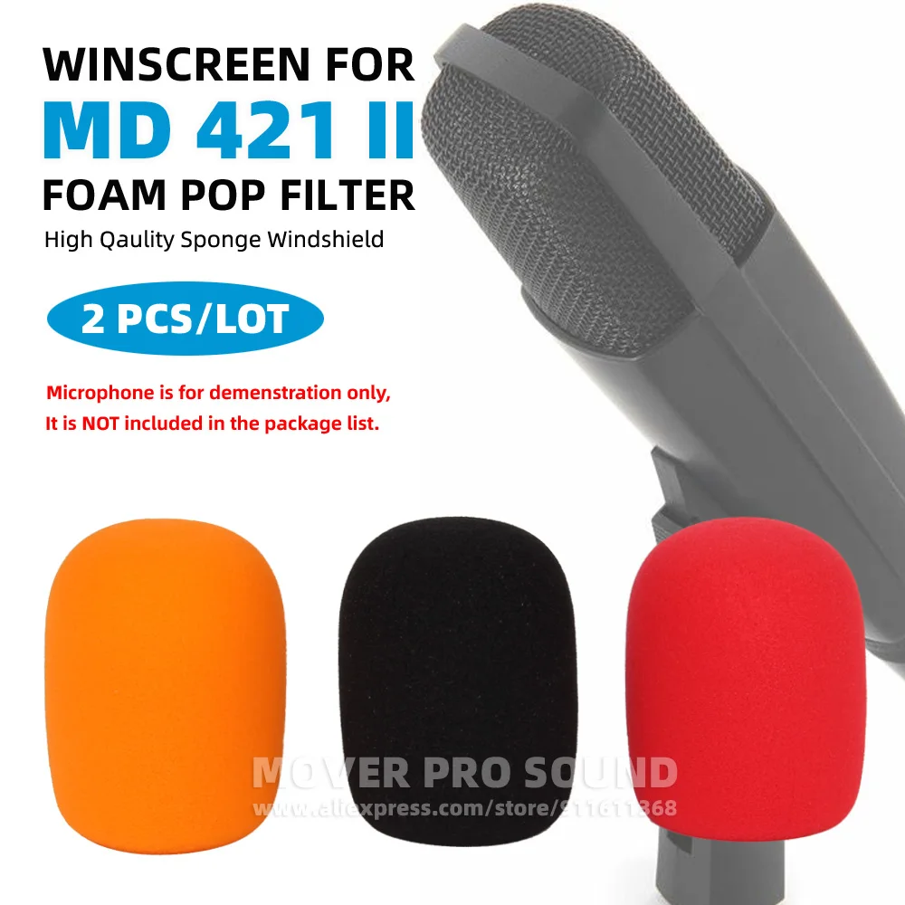 SENNHEISER MD421 MD 421 II 2 U 421U 마이크 윈드 스크린 커버 실드 마이크 폼, 방풍 타액 절연 스폰지 팝 필터