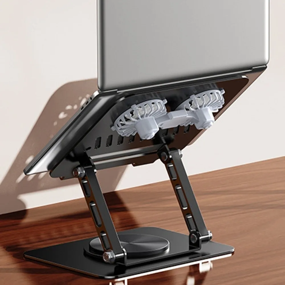 

360 ° Rotatable Cooling Fan Laptop Bracket Foldable Adjustable Notebook Cooler Base Stand Cooling Portable