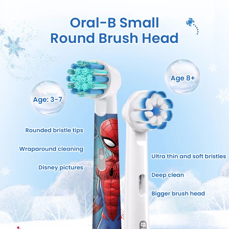 نظام التحكم بالضغط Oral B Pro1 Pro للأطفال أثناء تغيير الأسنان، 3 أوضاع للفرشاة مع فرشاة أسنان كهربائية بمؤقت