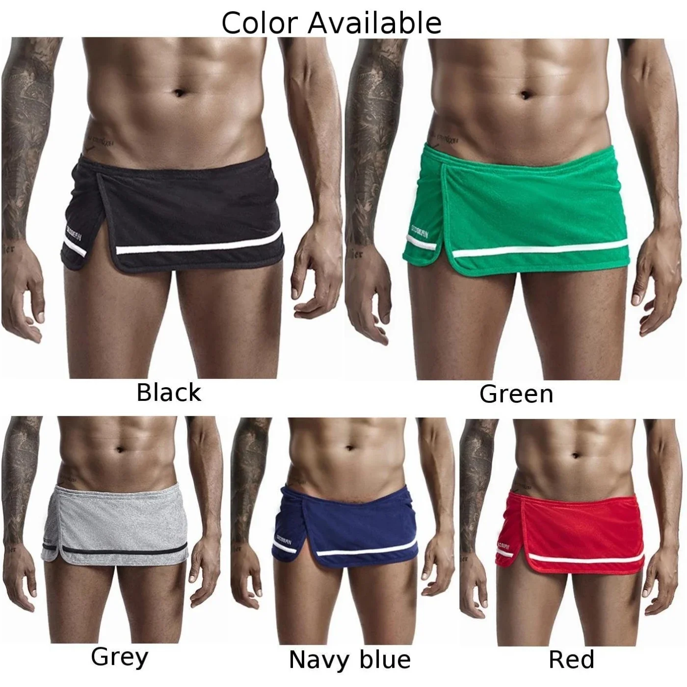 Lado masculino Split Sport Shorts, umidade Wicking, calcinha elástica, bolsa embutida, camisa Jock, roupa interior tanga, conforto Fit Cuecas