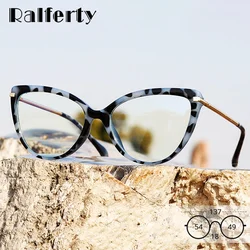 Ralferty Retro Myopia Prescription Glasses Frame Women's Decorative Anti Blue Eyeglass Frame Cat Eye 0 Degree lunette oculo