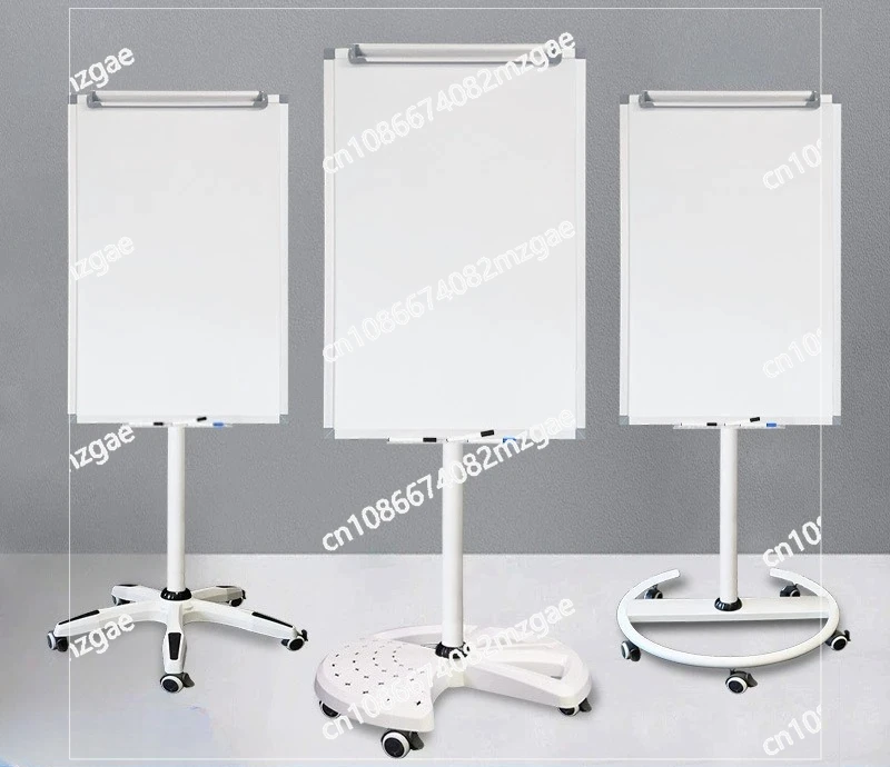 Mobile Disc Tempered Glass Whiteboard Magnetic Tempered Glass Supported Wheel Mobile Office Blackboard Home