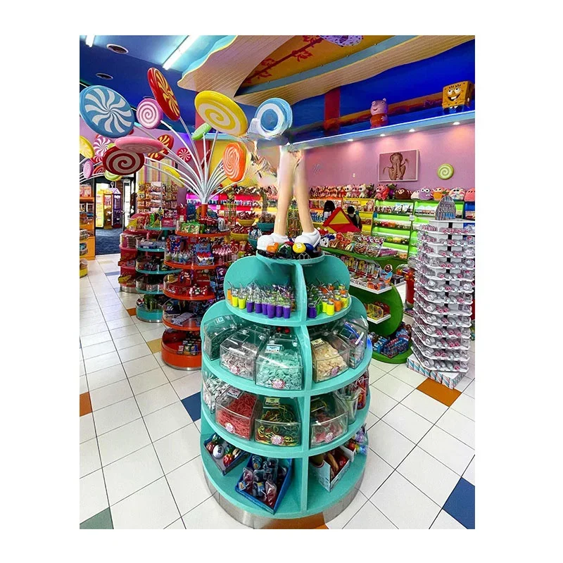 

Wonderful Wood Lollipop Stand Display Shelves For Candy Store Sweets Display Counter Candy Shop Furniture