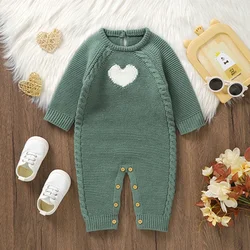 One Piece Playsuits Toddler Outfit 0-18m Baby Rompers Long Sleeve Newborn Boys Casual Outerwear Jumpsuits Knit Infant Kids Girls