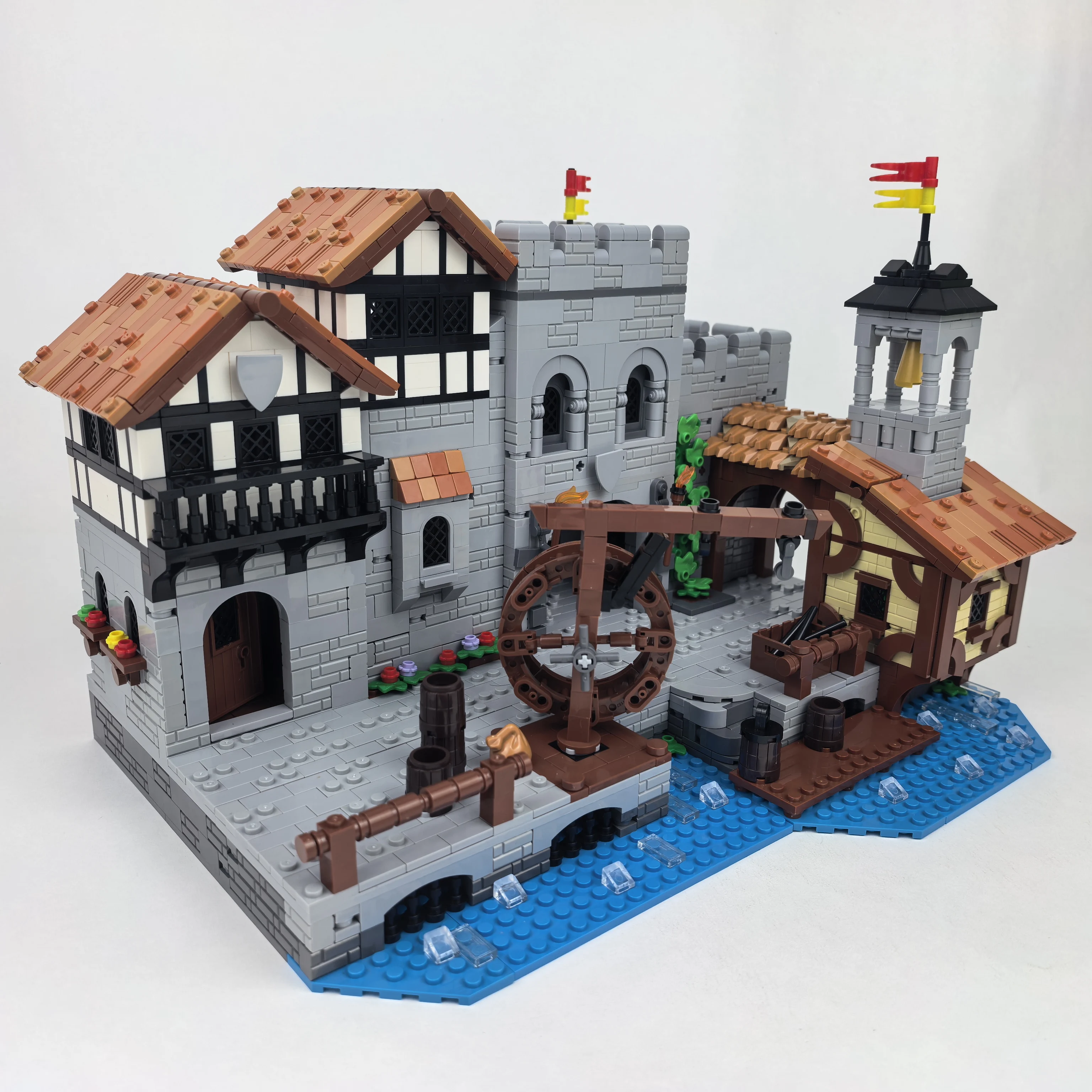 

3093 шт. MOC, замок рыцаря средневекового льва, модульные строительные кирпичи, модель, набор строительных кирпичей, сборные игрушки, подарок для взрослых и детей