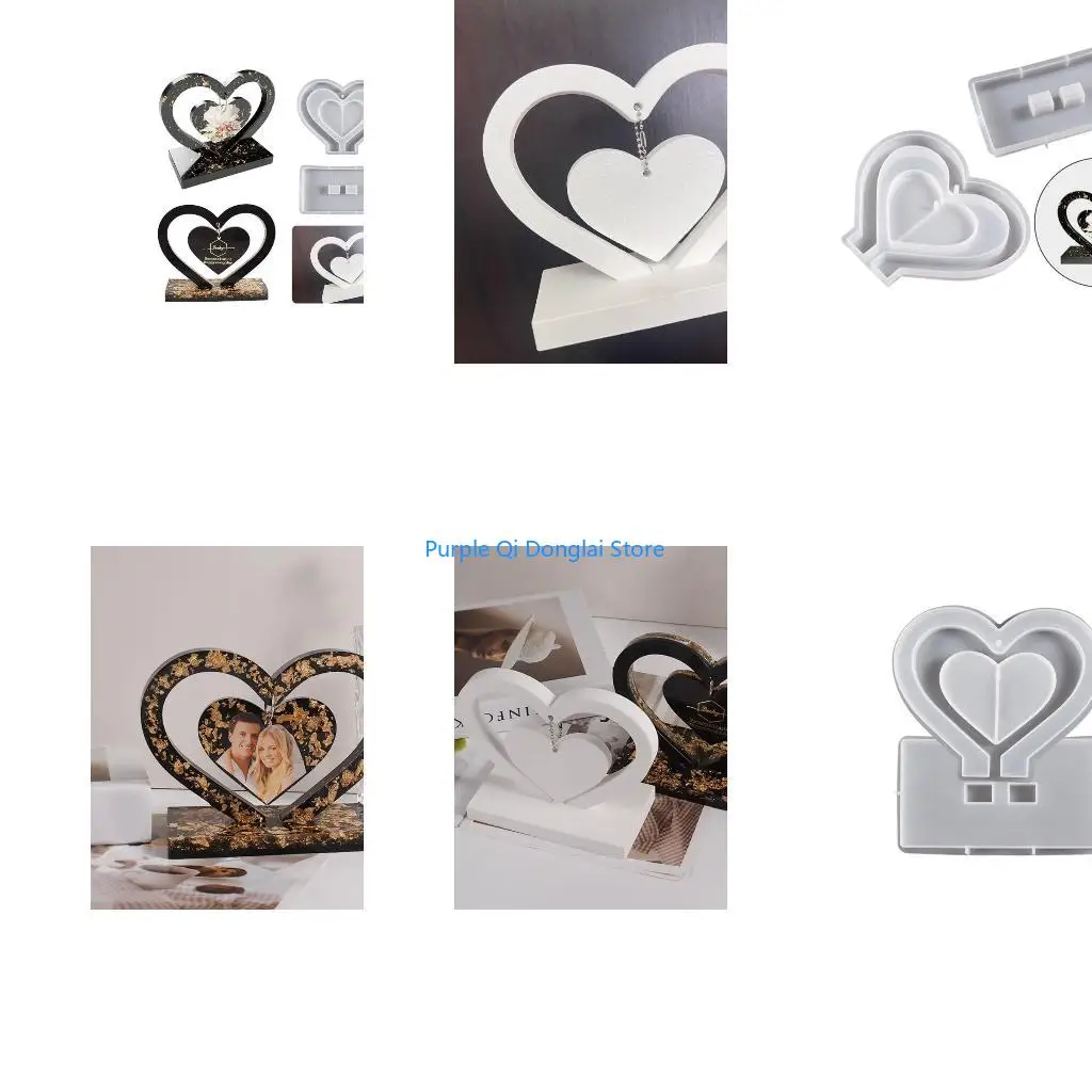 L21E Heart Resin Molds Silicone Photo Frame Mold DIY Picture Craft