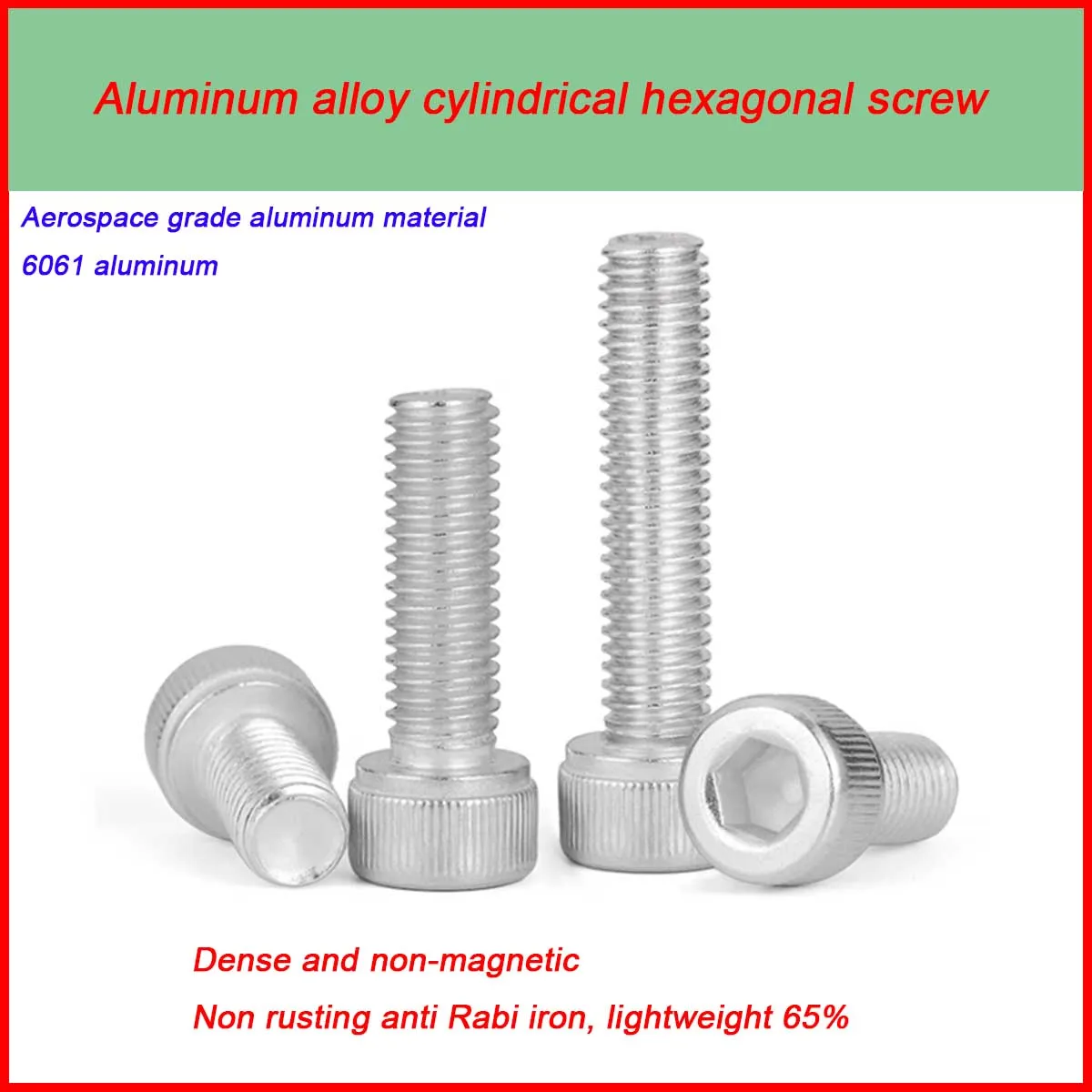 6061 Aluminum Alloy Cylindrical Head Hexagonal Screw M3M4 M5M6M8M10