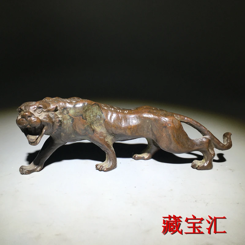 

Purple Copper Solid Twelve Zodiac Tiger Tea Pet Handle Rare Desktop Decoration