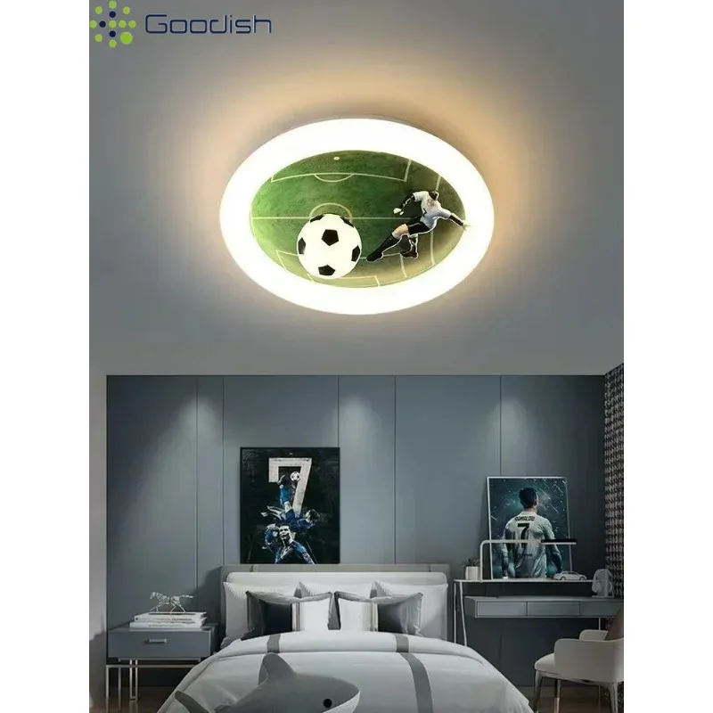 Modern Minimalist LED Home Ceiling Light Circular Football Shooting Art Creative Painted Lamp for Bedroom Decoration Chandeliers