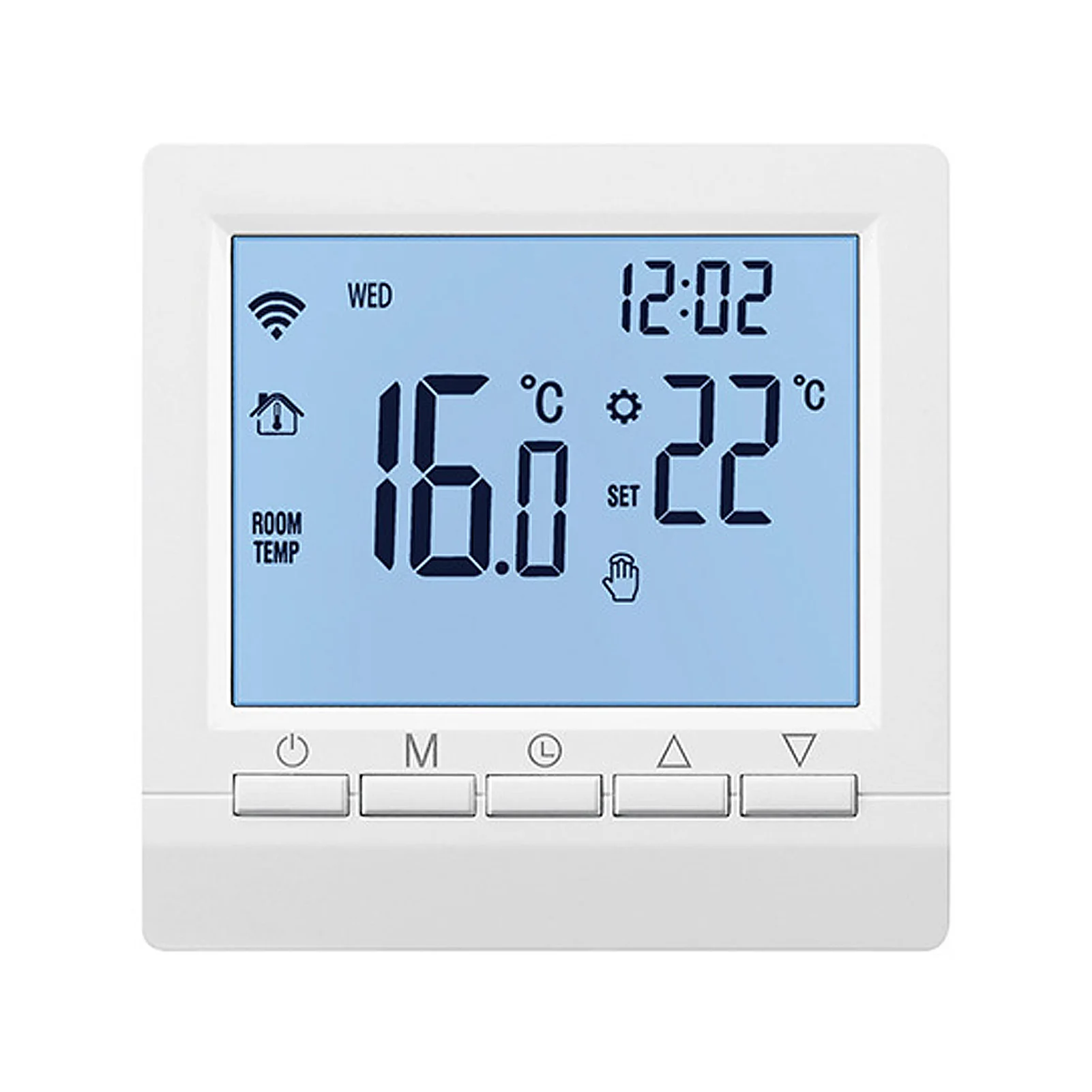 Smart Boiler Thermostat Battery Operated Wired Boiler Controller with LCD Digital Screen Backlit Touch Button Energy Saving
