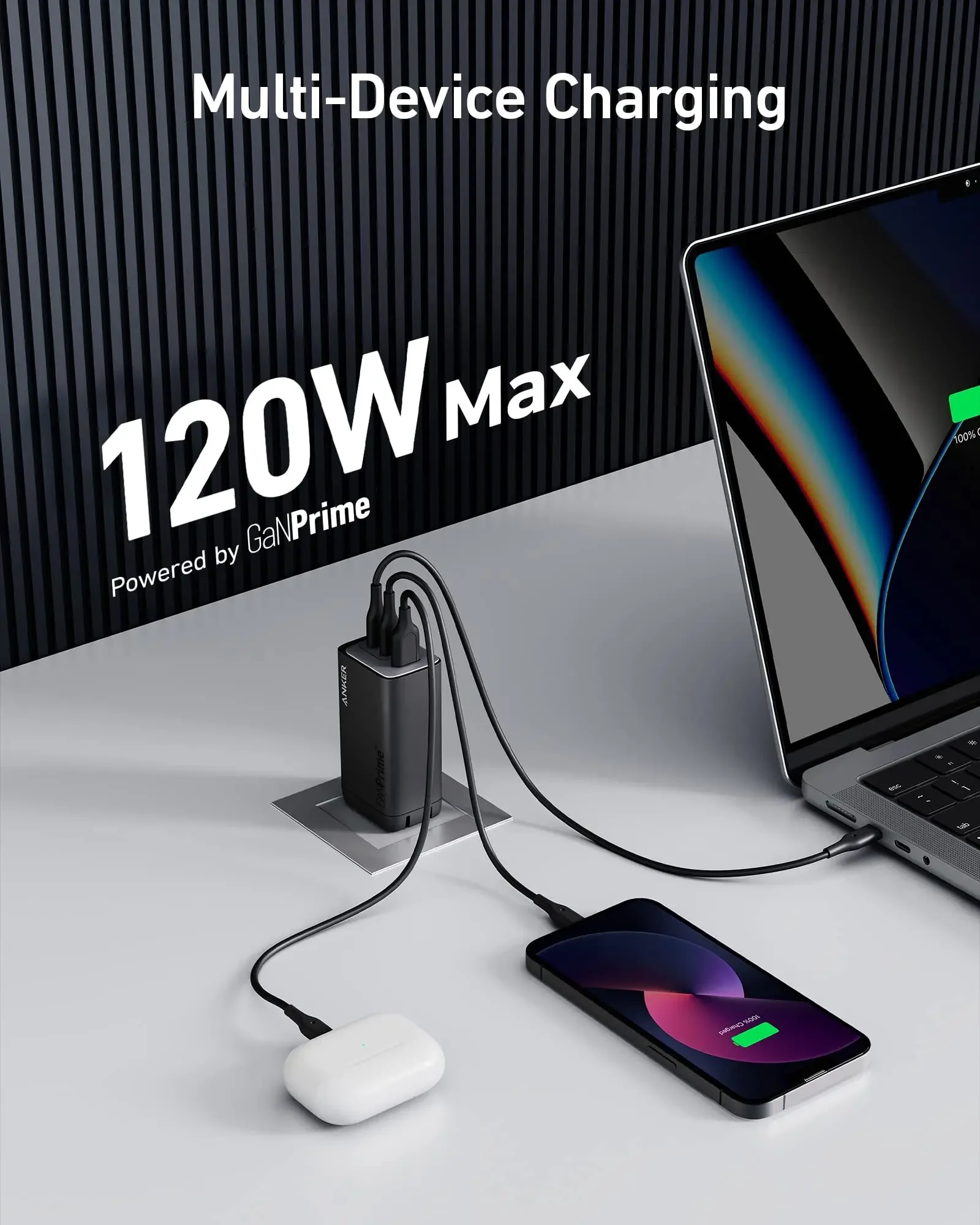 Anker 737 120W GaN充電器 3ポート