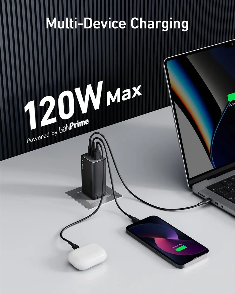 Anker 737 120W GaN充電器 3ポート