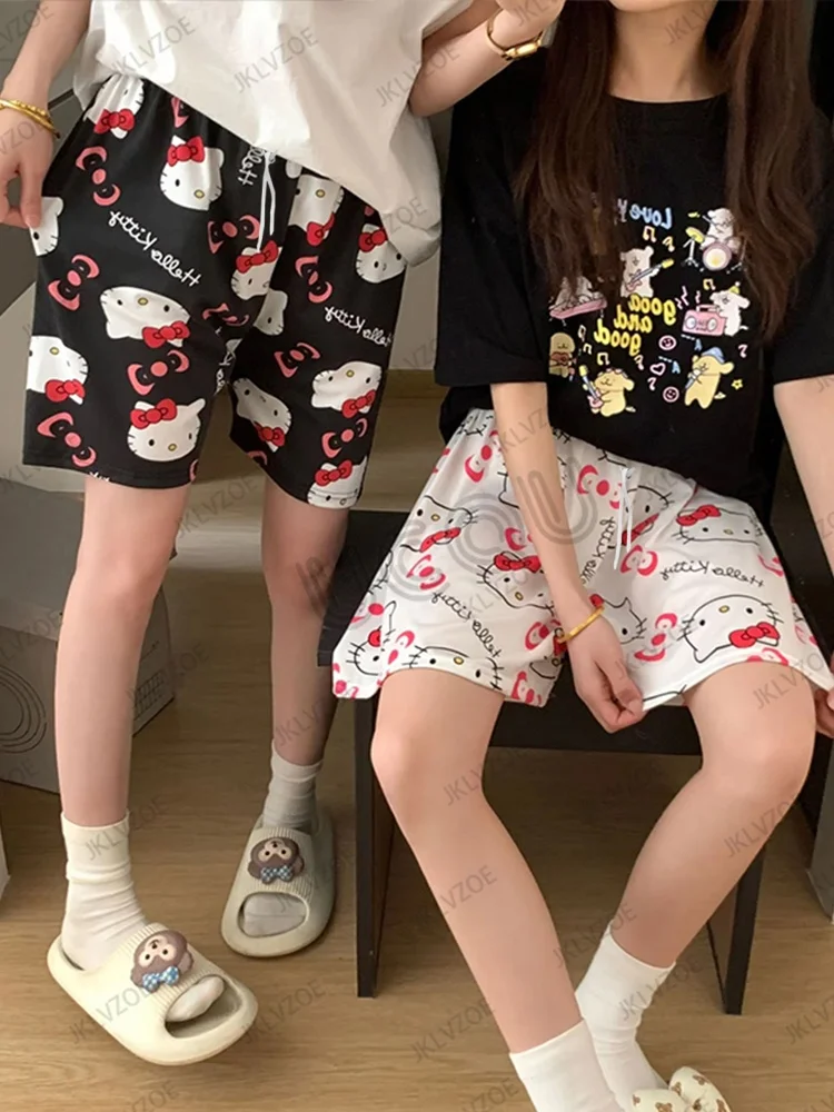 

2025 New Cartoon Hello Kitty Loose 3D Printed Shorts for Women and Men, Casual Running, Sports, Breathable Speed Drying Shorts
