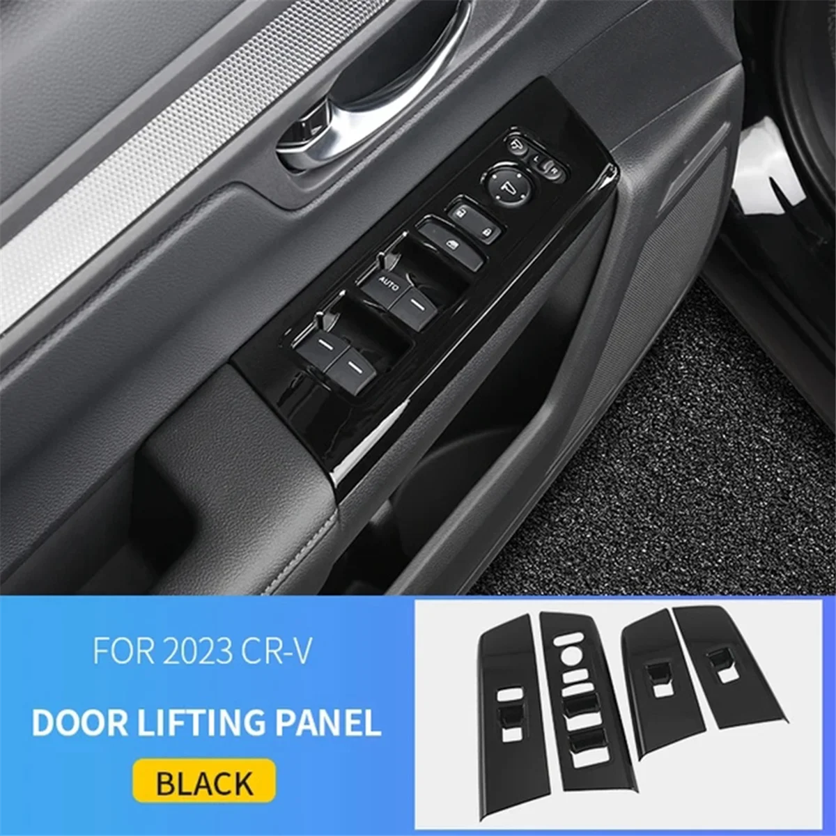 

Car Door Lifting Panel Armrest Conversion Kit for Honda CRV 2023 CR-V 6Th Glass Switch Decorative Sticker B-A51K