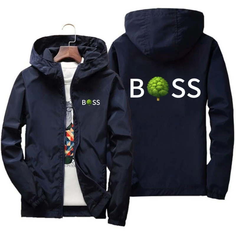 Chaqueta con Capucha Informal B Tree SS Estampada Para Hombre, Sudadera a Prueba De Viento, Ropa Deportiva 2025