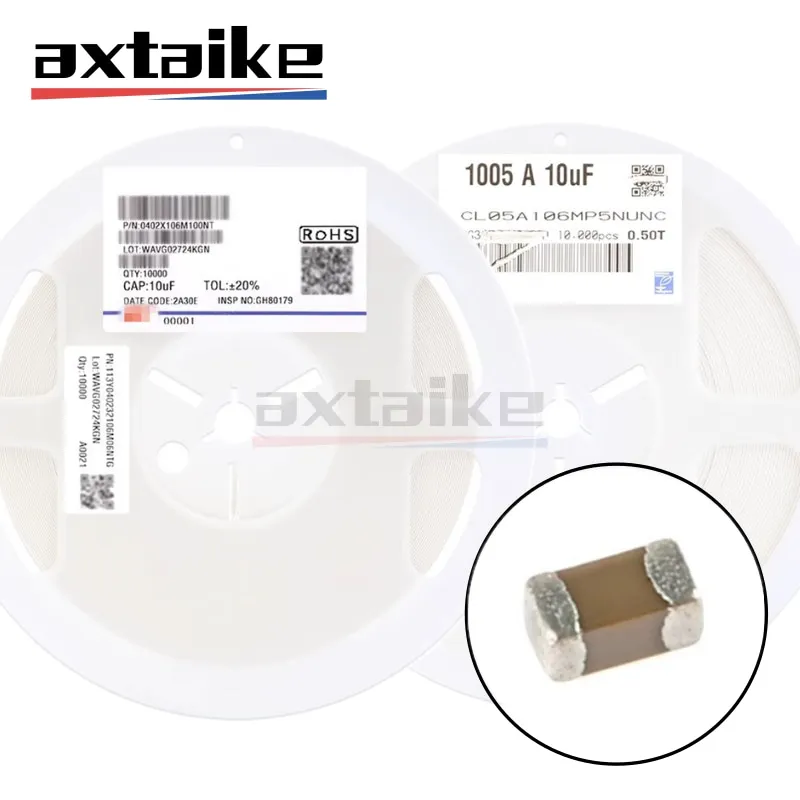 10000PCS 0402 106M 10V 10uF X5R 20% 1005 SMD Ceramic Capacitor MLCC SMT Chip