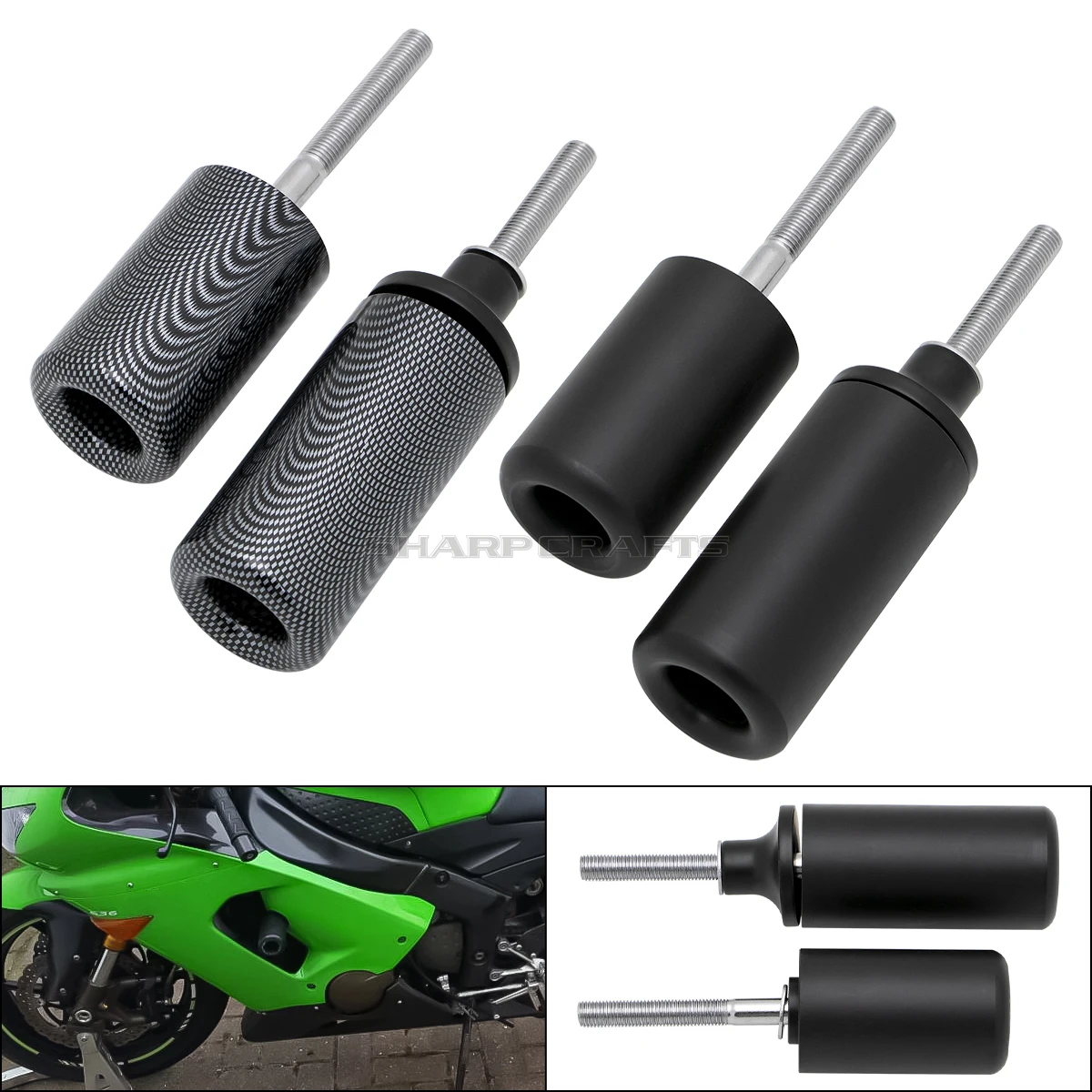 Motorcycle Accessories ZX6R Frame Sliders Crash Falling Protection Engine Protector Block For Kawasaki Ninja ZX-6R 636 2003-2004