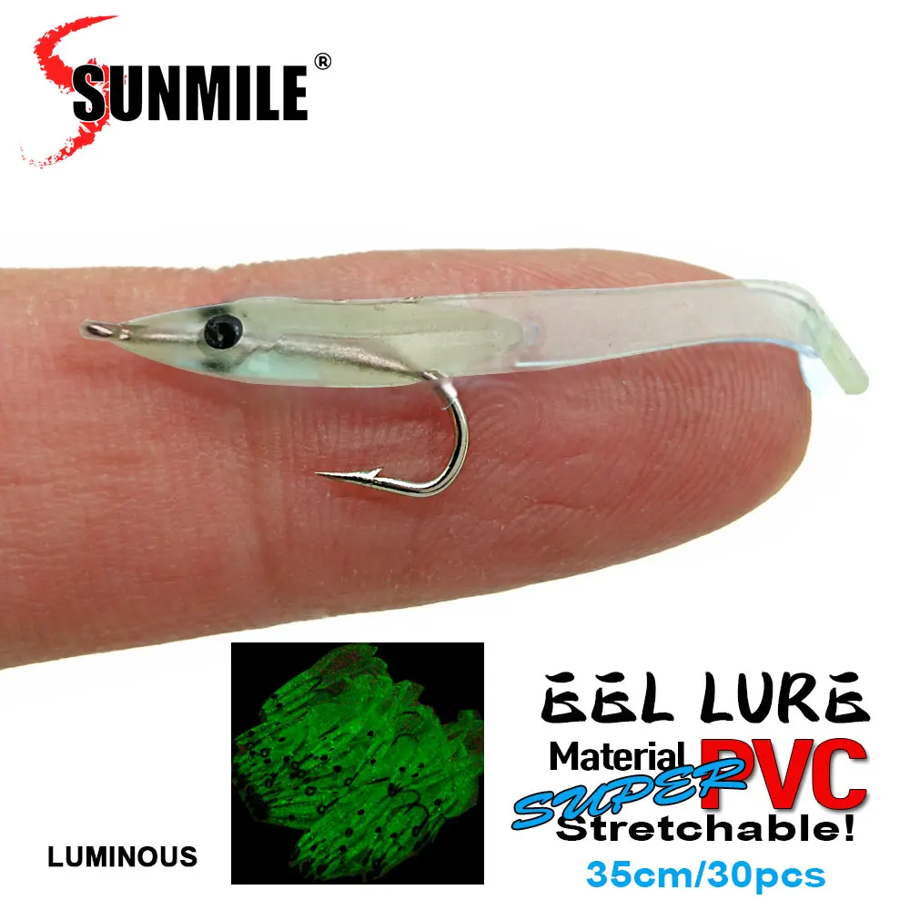 SUNMILE 30pcs Eel Soft Fishing Lure 35mm PescaTackle Wobblers Fish Lures Carp Leurre Souple Soft Baits