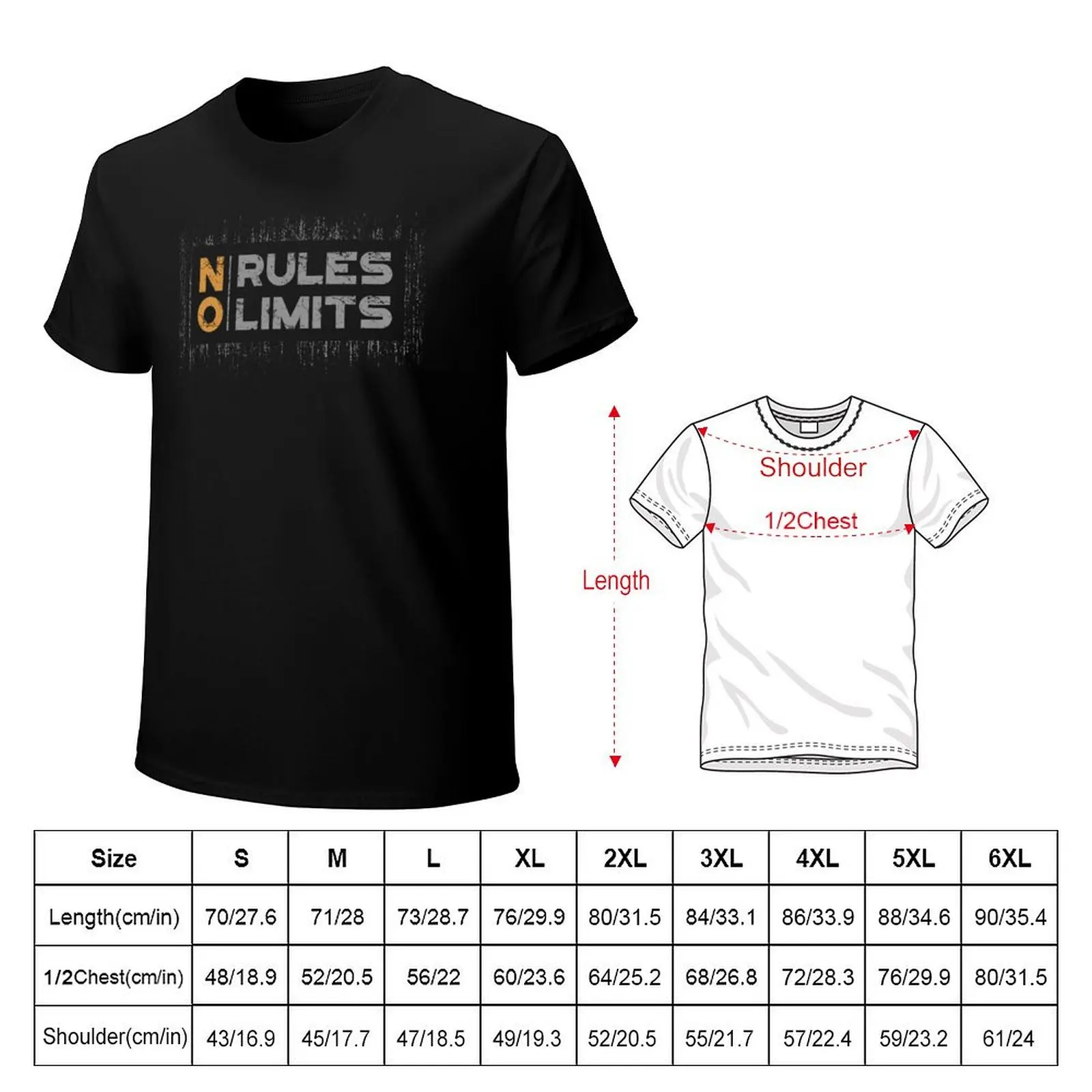 No Rules T-shirt oversizeds cute tops plus size tops korean fashion heavyweight t shirts for men