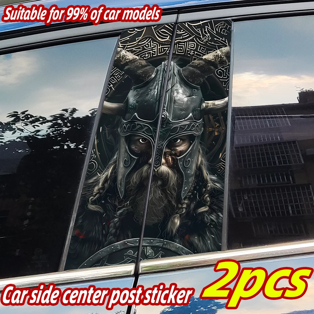 

Viking Warrior Car Stickers Auto B-pillar Waterproof Sunscreen Vinyl Decal Auto Center Column Cover Scratches Decor Accessories