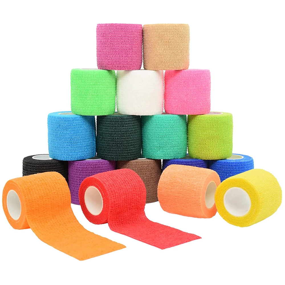 1Roll Self Adhesive Bandage Wrap,Elastic Cohesive Bandage Wrap,Skin Color Athletic Tape,Vet Wrap,AnkleTape,Tattoo Grip Tape Wrap