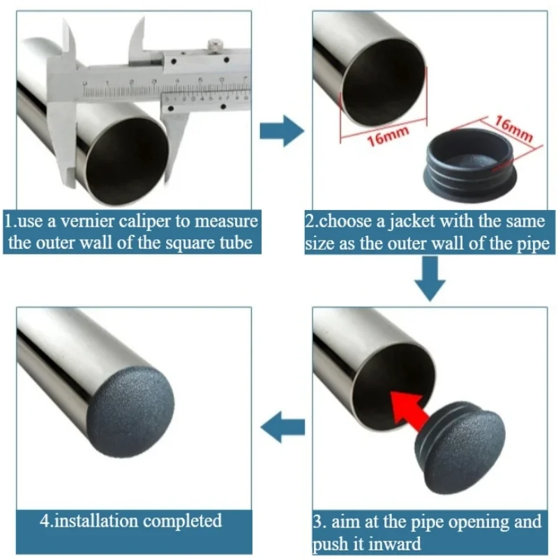 Stainless Steel Round Pipe Tube End Cap Furniture Leg Plug Blanking End Cap Bung For Home Daily Tool Furniture Accessories