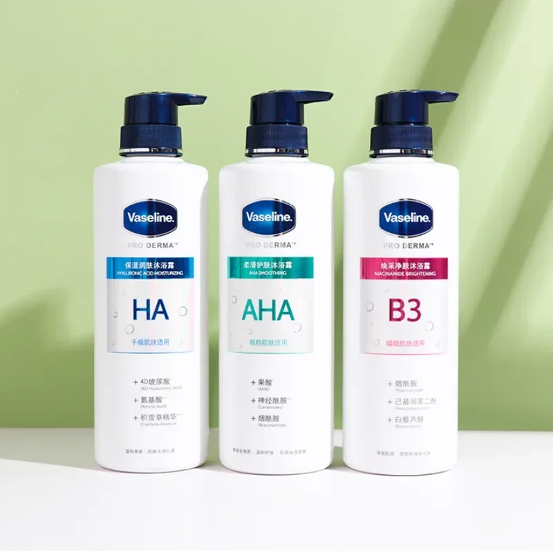 Vaseline AHA Shower Gels 500ml Body Wash Smoothing B3 Niacinamide Long Lasting Fragrance Hydration Body Wash Whitening Skin Care