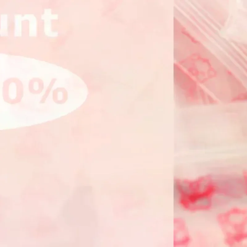 [100/300Pcs Small Cute Print Cheaper Plastic Zipper Bags  Plastic Packaging Pouches Jewelry Candy Pill Pack 22MM*33MM]