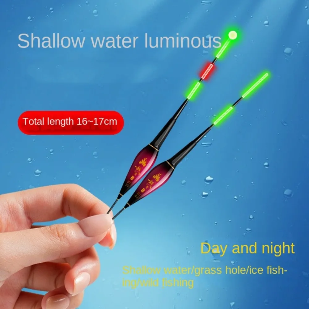 2pcs Indicator Electronic Fishing Float Slip Drift Tube Buoy Strike Light Float 3 Light Bite and Change Colour Bobbers