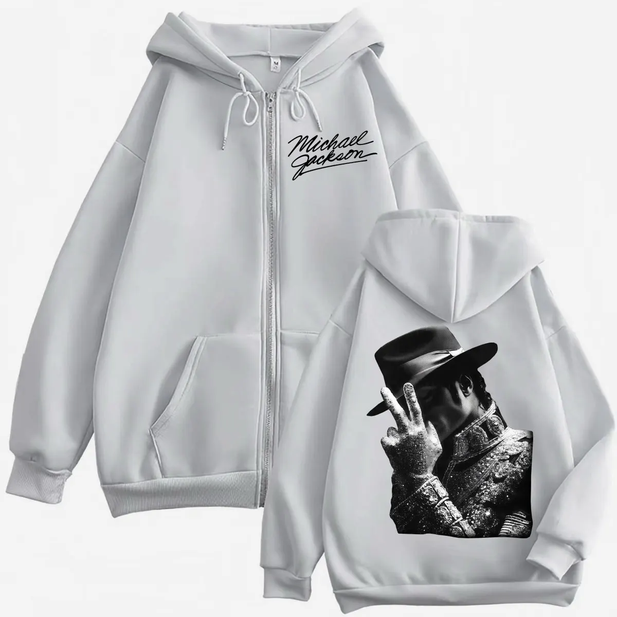 Hoodie Zipper Merch Michael Jackson Klasik 90-an, Fashion Pria Wanita, Pullover Zip Up Rock, Sweatshirt Berkerudung Fleece Berkualitas Tinggi