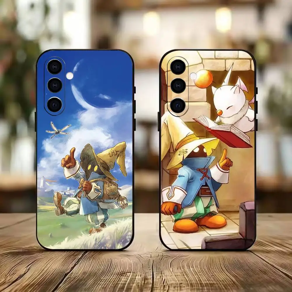 

Vivi Moogle Final Fantasy Phone Case Black Silicone Soft For Samsung A73,A72,A71,A70,A53,A52,A51