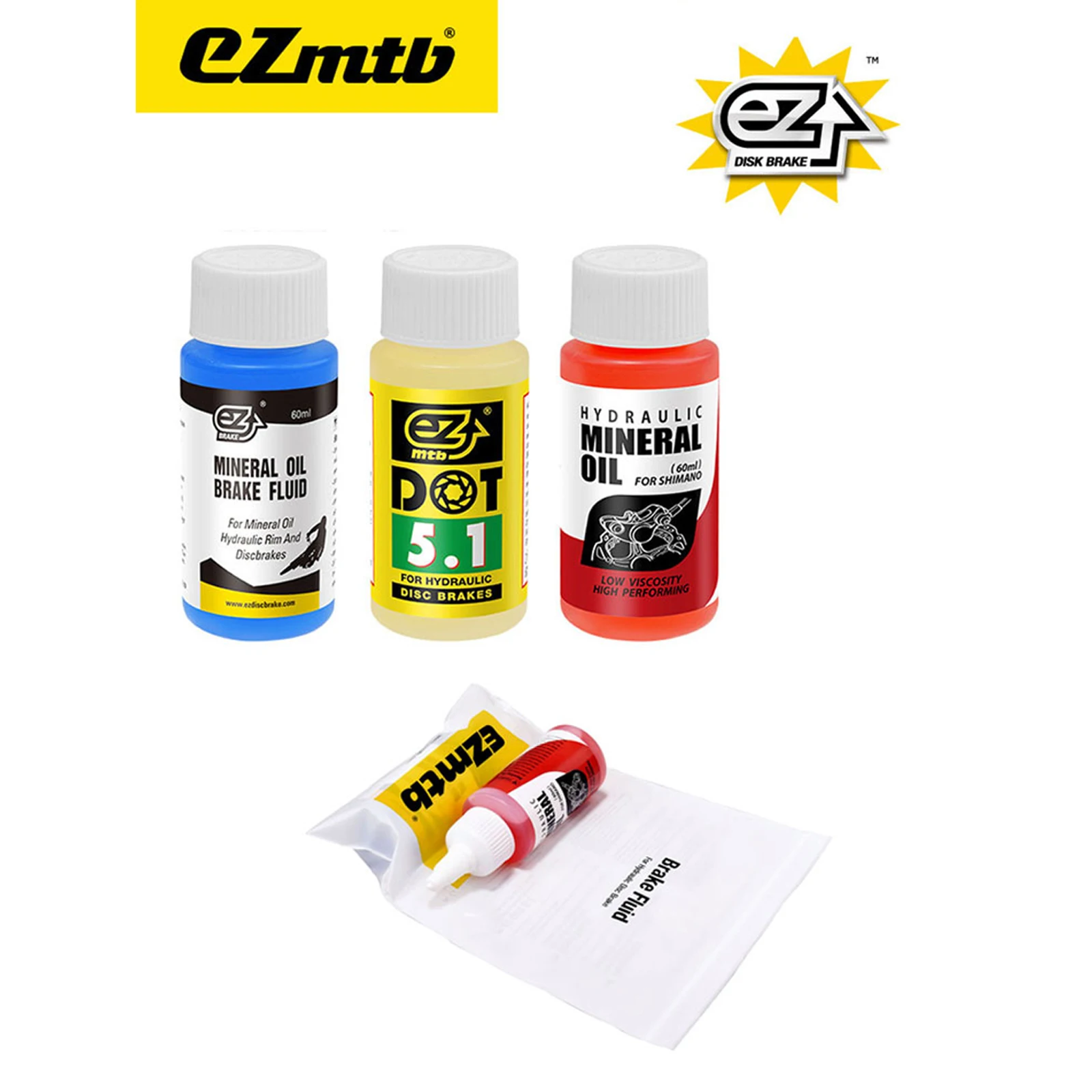 EZMTB Bicycle Brake Mineral Oil / Dot Oil DOT5.1 60ml Hydraulic Disc Brake Fluid Mountain Bicycle Maintenance And Repair Tools