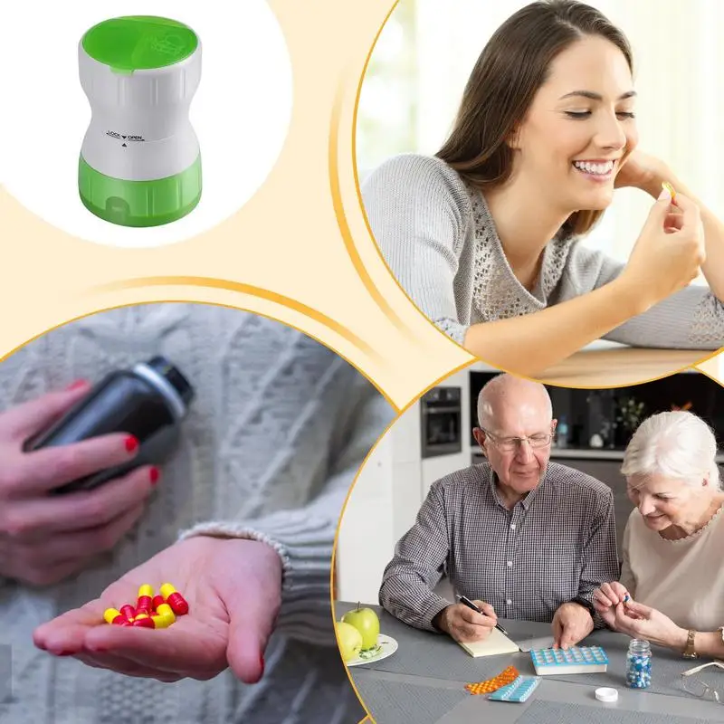 Pill Grinder Daily Usage Fine Powder Tablet Grinder Pill Pulverizer Small Safe Efficient Tablet Crush For Families Pets & Kids