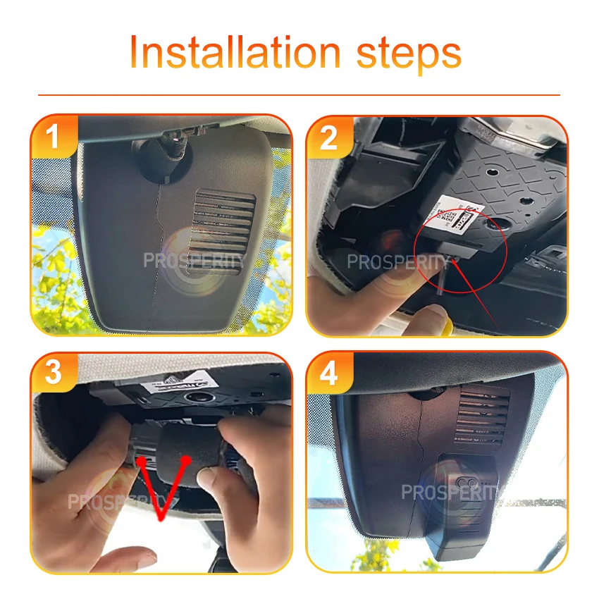 Immagine 4: Dash Cam 4K con supporto per tetto apribile per Mazda CX-5 CX-3 CX-8 (2017-2024), Telecamera DVR per auto wireless WiFi OEM, Dashcam compatibile con guida a sinistra