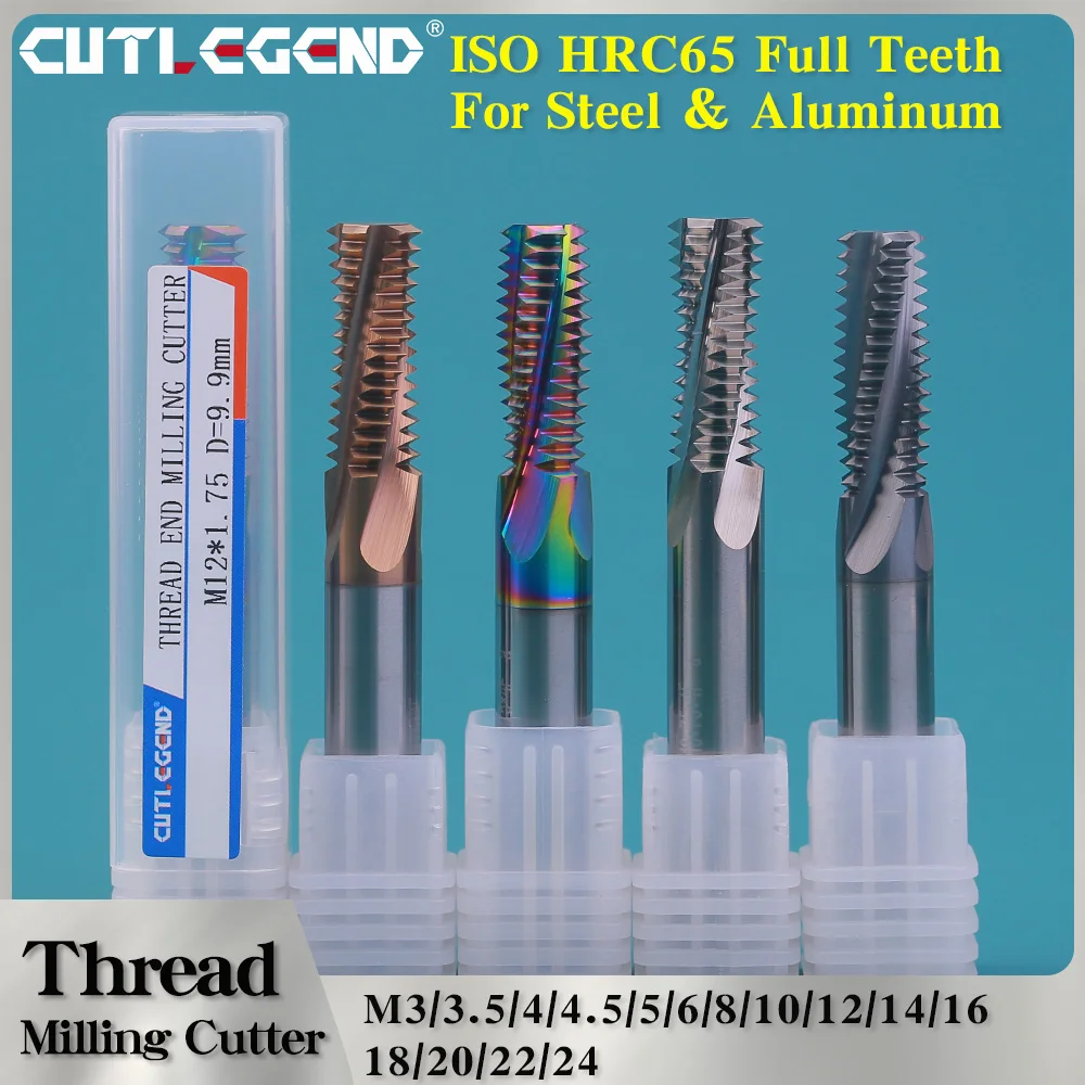 

HRC65 CNC Full Tooth Machine Solid Carbide Thread Milling Cutter M3 M4 M5 M6 M8 M10 M12 M14 M16 M18 M20 M24 Thread Mills
