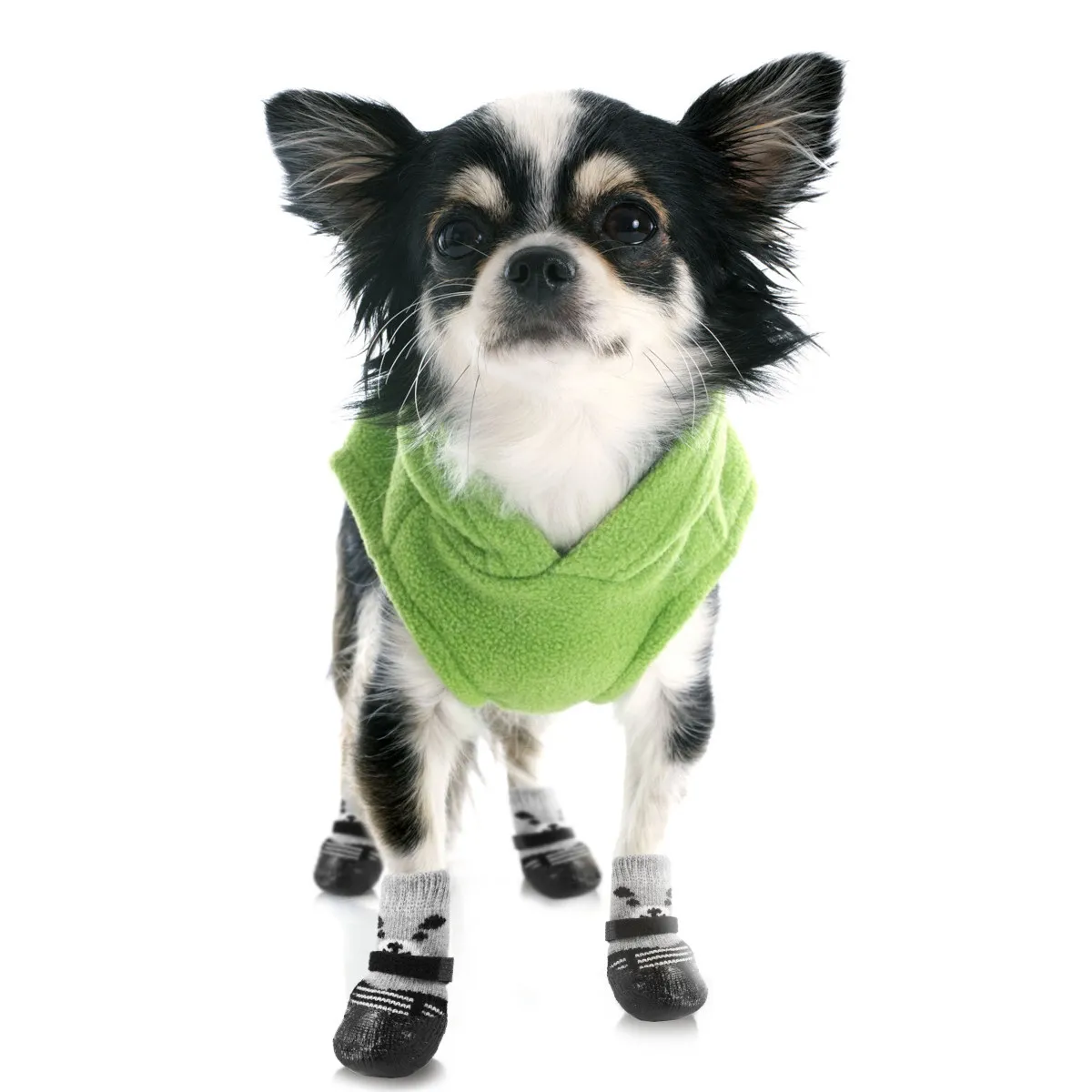 

4Pcs Pet Waterproof Socks Cotton Non-Slip Cartoon Prints M Black Protect Paws Cold Snow Ice Salt Clean Floors Carpets Sofa