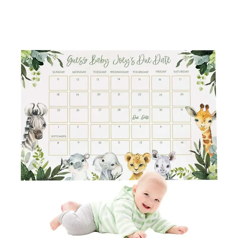 

Baby Due Date Calendar Due Date Prediction Funny Shower Game Calendar Sign Commemorative Cute Due Date Baby Calendar Sign For