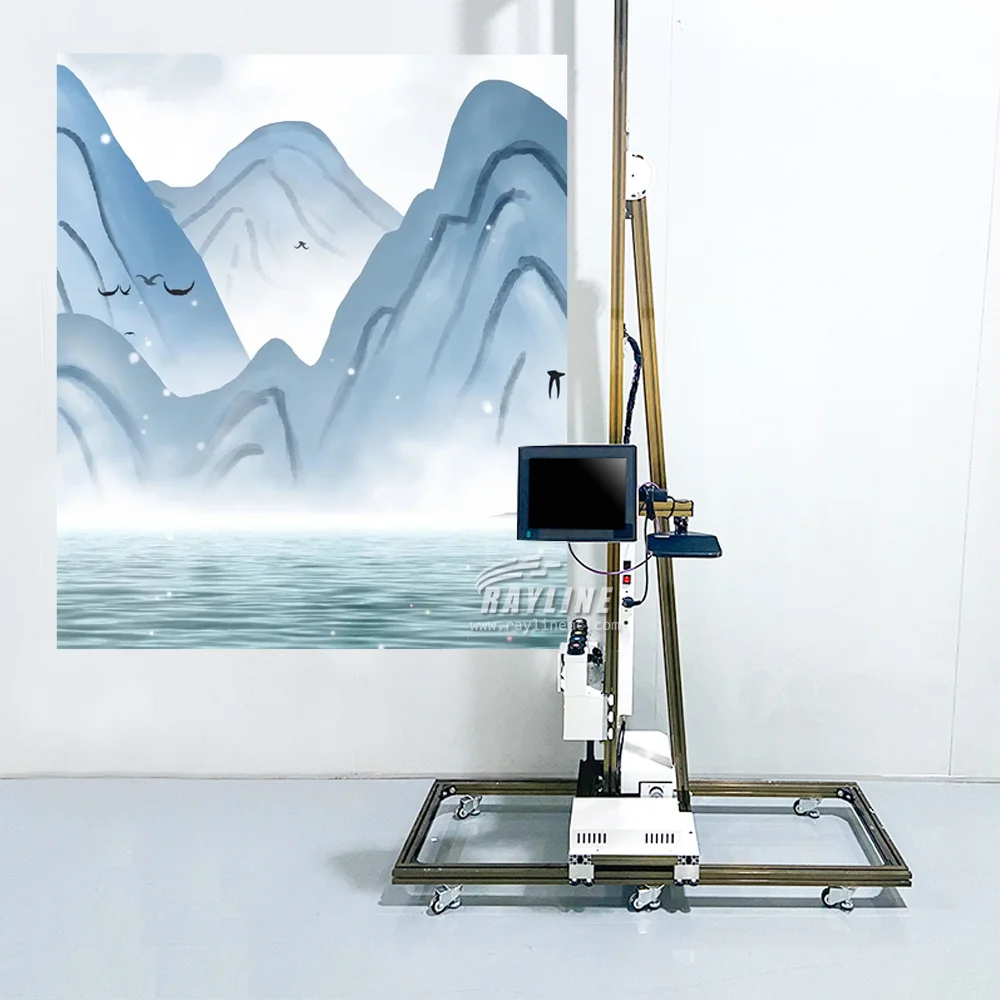 Uv Inkt Direct Te Muur 3D Verticale Muur Printer Voor Witte Latex Verf Shell Poeder Muur 2880 Dpi Touch Screen