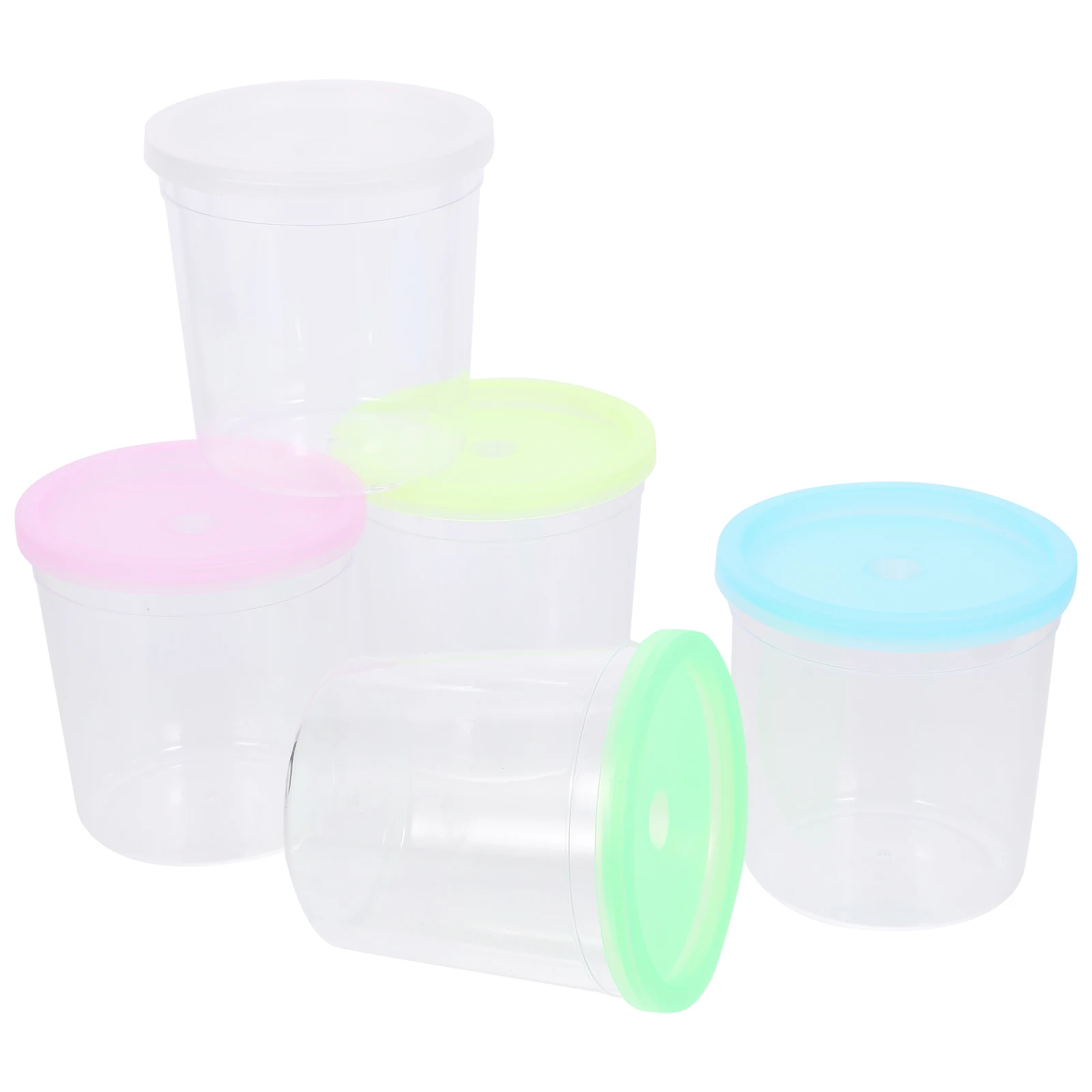 

12pcs Jellyfish Cup Betta Storage Cups Mini Plastic Transparent Lid for Flower Arrangement Fish Farming Gifts