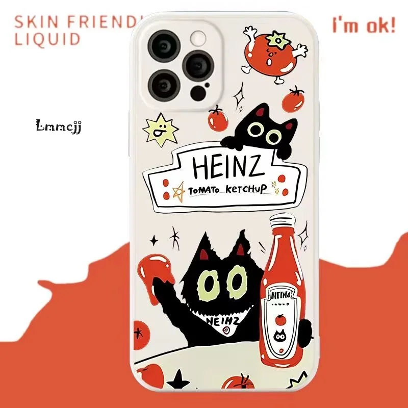 

Lmmcjj Cute Balck Cat Phone Case For Samsung Galaxy A13 A14 A32 A31 A53 A54 A52 A23 A22 S21 FE S23 Plus S22 Ultra Silicone Cover