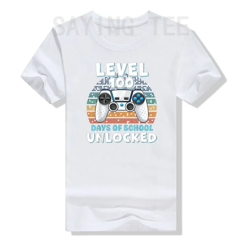 100th Day of School Boys Girls Kids 100 Days of School Gamer T-Shirt Gifts Back To School Clothes Video Gamer Lover Graphic Tees