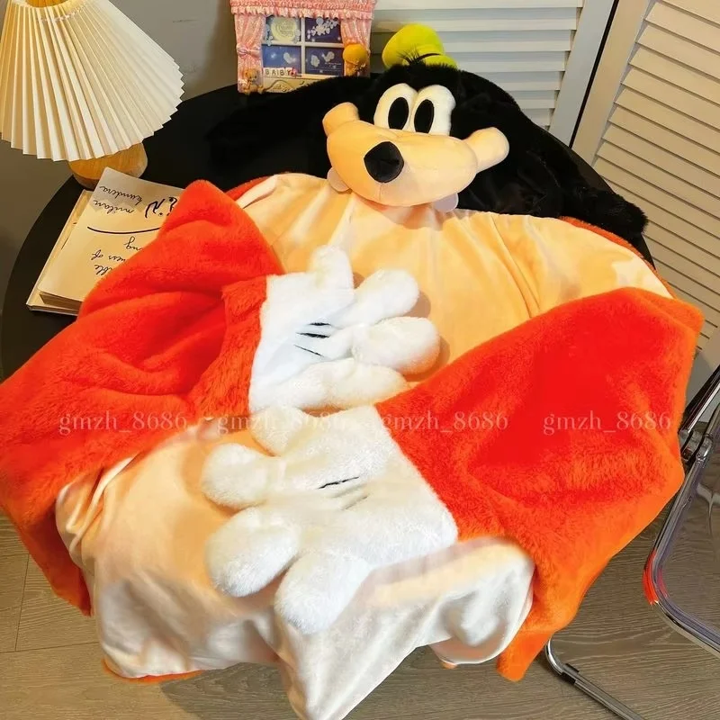 

Милое мультяшное одеяло с капюшоном Goofy Goof Mickey's Revue, утолщенная носимая накидка для офиса, общежития, ворса, одеяло с кондиционером, подарок