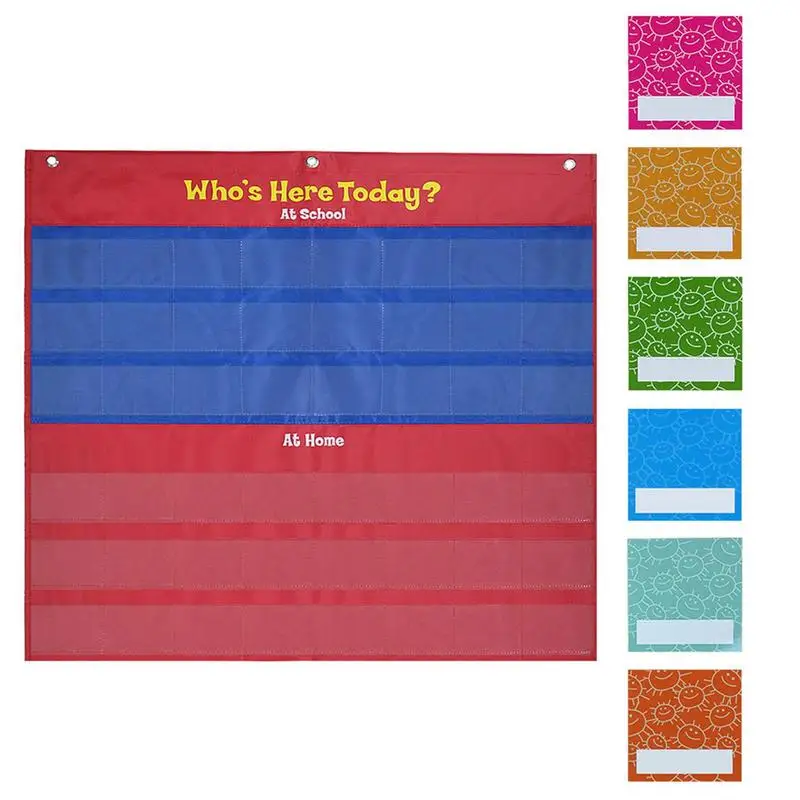 

Classroom Management Pocket Chart Attendance Pocket Chart With 72 Cards Who Is Here Today Helping Hands Pocket Chart For