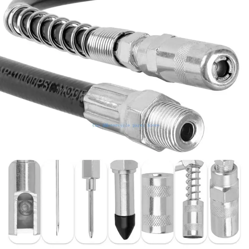 

Y9UC Professional Automotive & Machinery Grease Nozzle With Flexible Extension Hose for Optimally Reach Efficient Lubrication