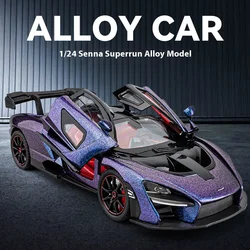 1:24 Mclaren Senna Super Sports Mini GT Alloy Diecast Model Vehicle Simulation Sound & Light Birthday Gifts Box For Boyfriend