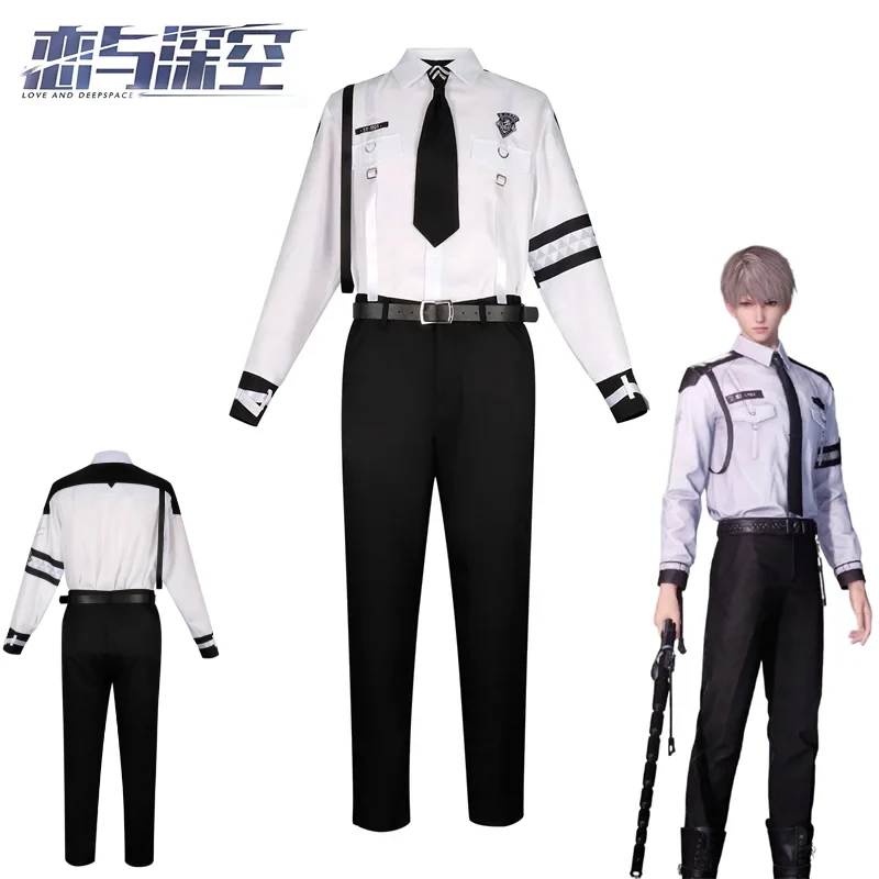 

Love And Deepspace Xavier Adult Special Police Cosplay Costume Shirt Pants Belt Tie Uniform Suit Accessory Men Halloween Outfits