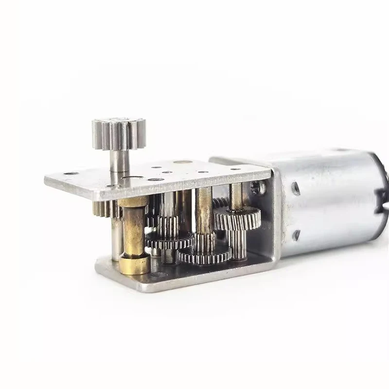 Small Mini N20 Full Metal Gear Motor 3V 20RPM Slow Speed Right Angle 14 Teeth Output Gear Shaft for DIY 3D Printer Robot