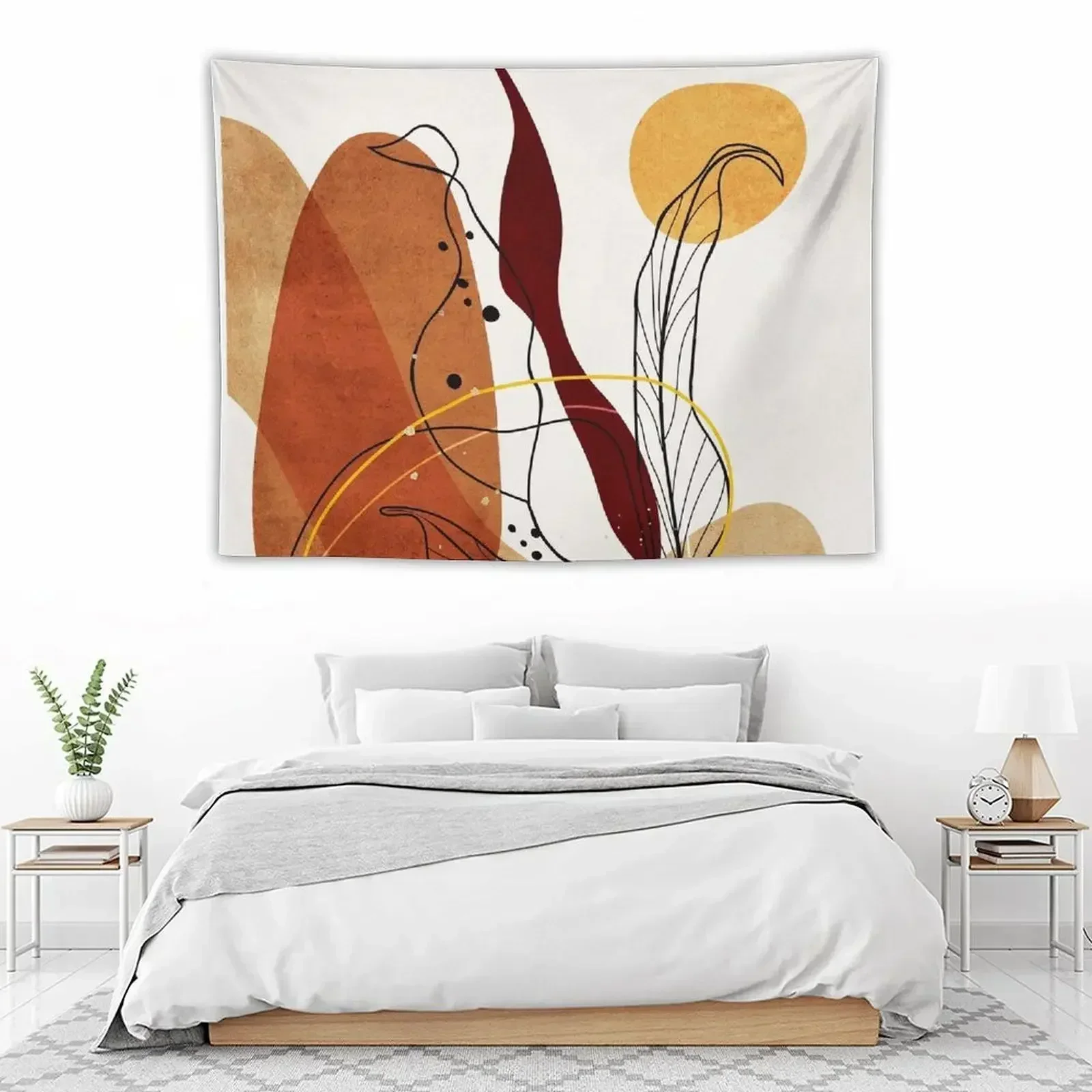 

Abstract Boho Leaves 2 Tapestry Bedroom Decorations Wall Art Tapestry